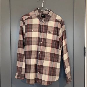 RVCA Men’s Ludlow Plaid Flannel Sz Large
